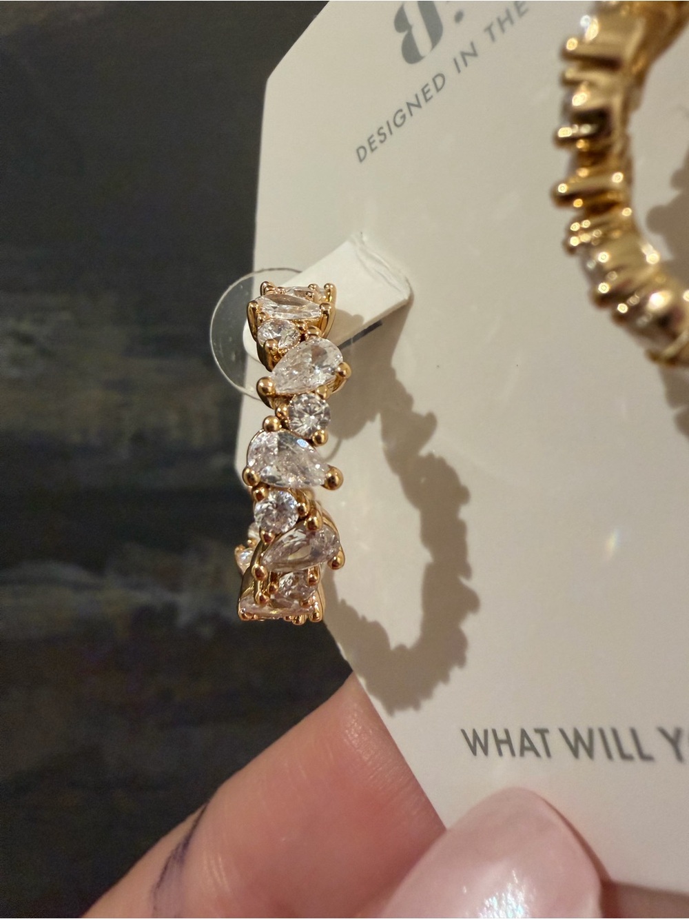 Gold Crystal Cluster Hoop Earrings — Women Jewelry